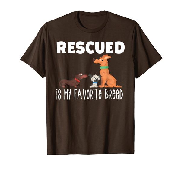 

rescue dog lovers quote rescued is my favorite breed t-shirt, White;black