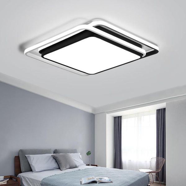 

ceiling lights bedroom square lamp modern simple atmosphere led room study iron lighting