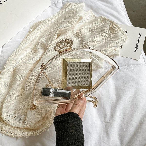 

transparent pvc small bag female 2021 trending evening bags summer party luxury designer chain candy color women's shoulder