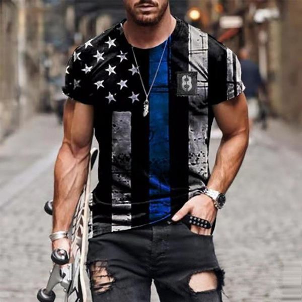 

men's t-shirts 2021 spring round neck youth printing t-shirt banner casual short-sleeved men, White;black