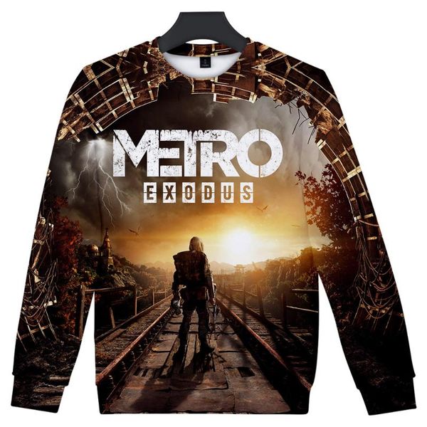 

men's hoodies & sweatshirts metro exodus men women o neck boys girls clothes harajuku hip hop cool casual high quality, Black