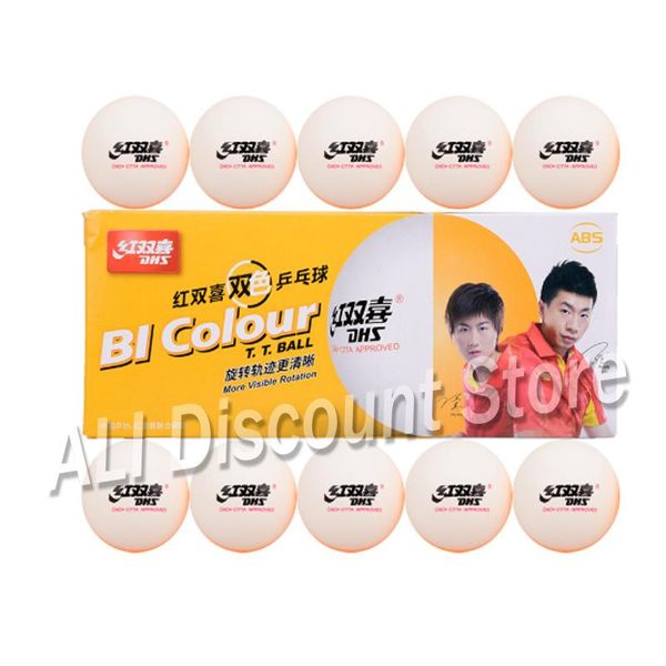 

balls dhs arrival bi colour table tennis double color seamed d40+ plastic poly pong