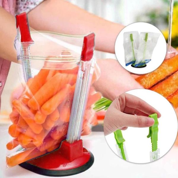 

bag clips baggy sandwich racks holder storage bags clip-ideal plastic kitchen 2pcs