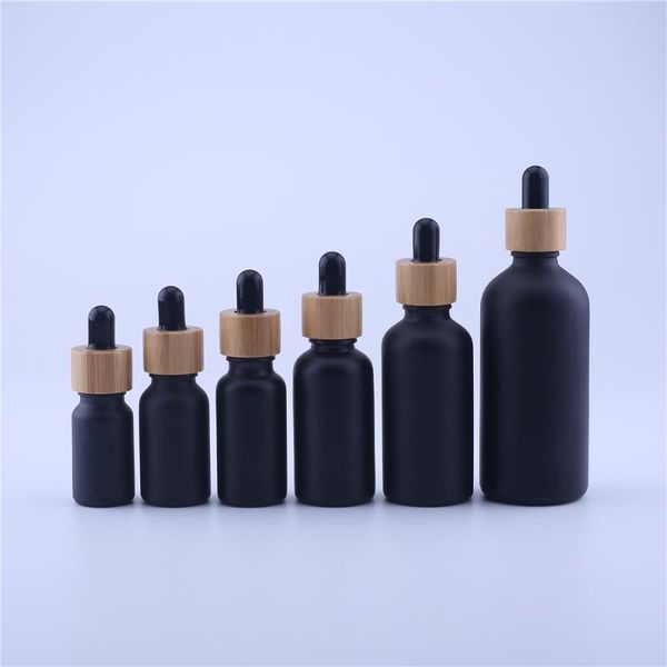 

storage bottles & jars dropper bottle tubes frosted black glass refillable for essential pipette container 100pcs