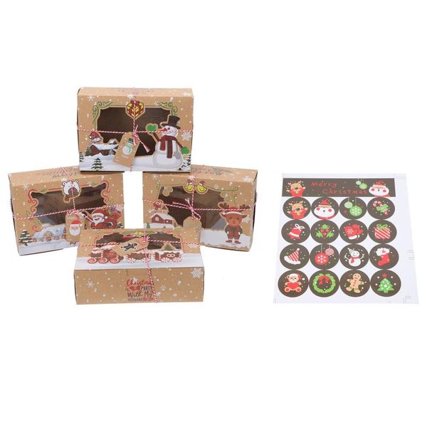 

gift wrap 4pcs delicate christmas humanoid gingerbread storage boxes kraft paper
