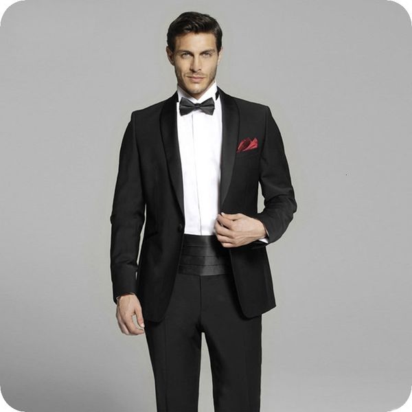 

men's suits & blazers shawl lapel black slim fit men for wedding bridegroom groom costume prom formal tailored tuxedo man 2pi, White;black