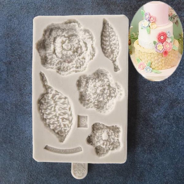 

cake tools diy fondant silicone mold leaves flowers decoration a1460
