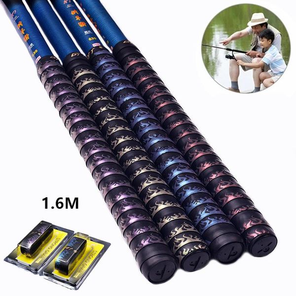 

sweatband 1pc 1.6m anti-slip sport fishing rod diy tennis badminton racket grip tape sweat-absorbent belt, Yellow;black