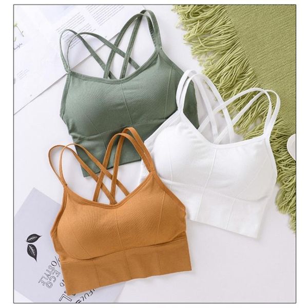 

yoga outfit beauty back sports bra women padded vest -proof gathering high-intensity cotton underwear fitness