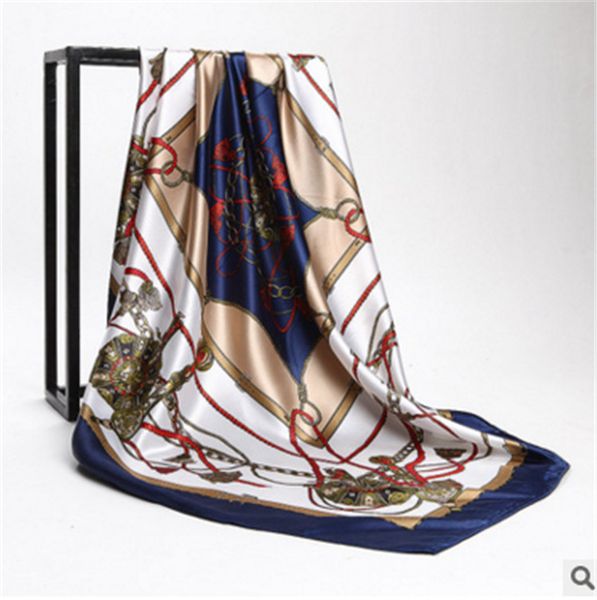 

women's fashion scarves silk scarves 90cm*90cm large square wrap silk scarves scarf for women, Blue;gray