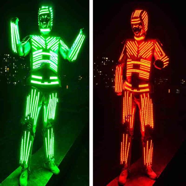 

party decoration led lighting kryoman robot costumes lumious suits on stage night club circus theatre