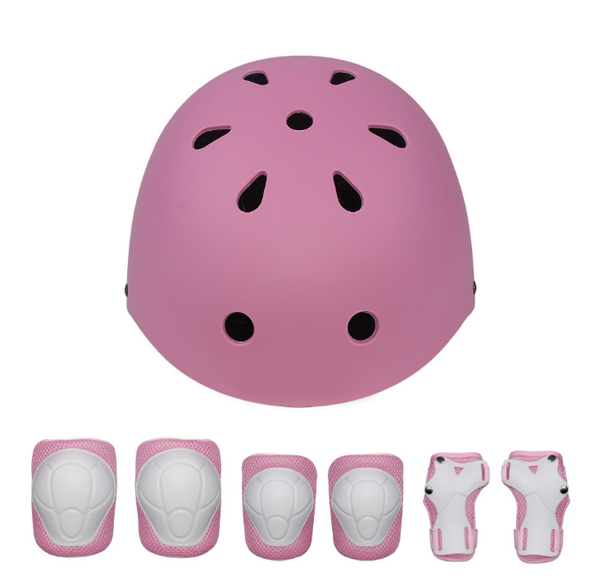 

winter children's bike protective gear roller skating knee pads elbow wrist helmet &, Black;gray