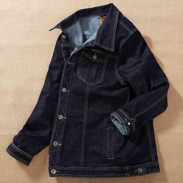 

autumn fattening oversize tooling lapel long sleeve solid color denim jacket men's, Black;brown