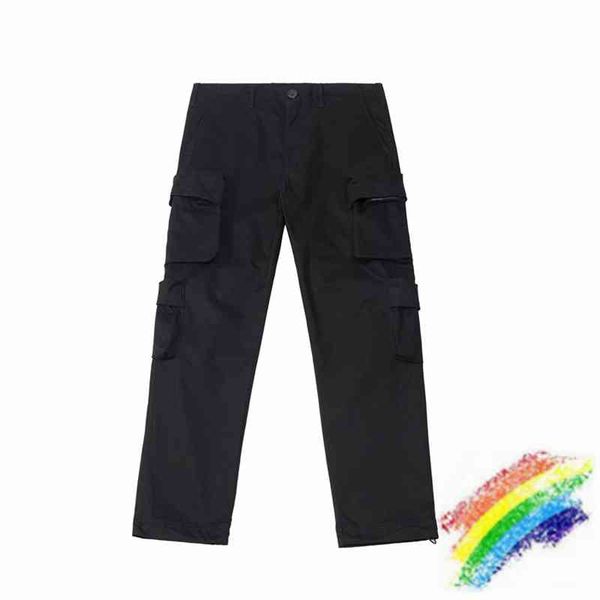 

multi pocket pants men women 1 joggers drawstring sweatpants trousers, Black