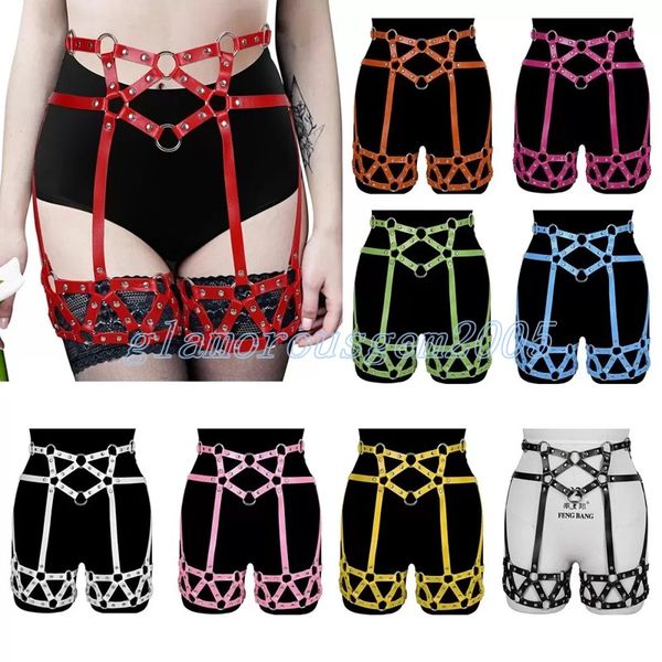 

belly chains harness leather waist chain underwear sword belt punk body accessories bondage suspenders erotic goth stockings for women garte, Silver