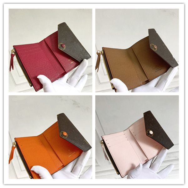 

designer zippy women wallet leather multicolor coin purse short wallet polychromatic purse lady card holder classic mini zipper pocket m4193, Red;black