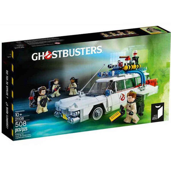 

in stock 2021 new lepiningfriends 508pcs ghost busters ecto-1 building blocks brick toys christmas gift compatible 21108 toys h1028