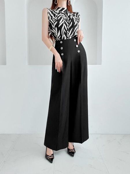 

women's suits & blazers zawfl professional suit pants 2-piece set summer 2021 women's printed shorts and simple work, White;black