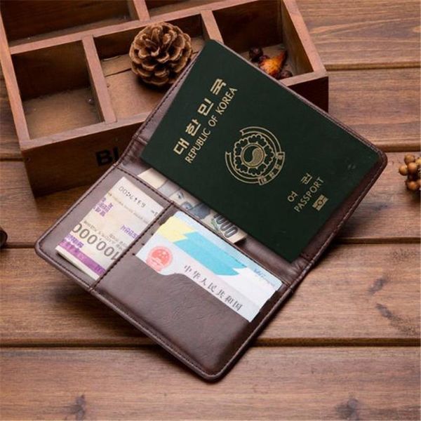 

card holders 2021 men and women pu ultra-thin passport wallet the hand-held documents package multi-function sets purse id, Brown;gray
