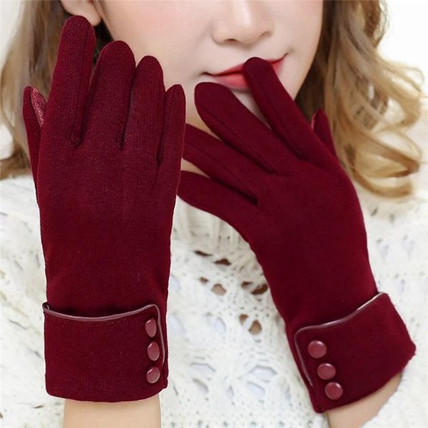 

five fingers gloves warm winter waterproof anti-slip ladies thermal for women touch screen, Blue;gray