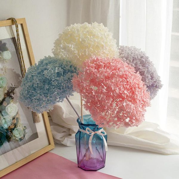

decorative flowers & wreaths natural fresh dried preserved hydrangea diy party wedding arch background wall eternal floral material home dec