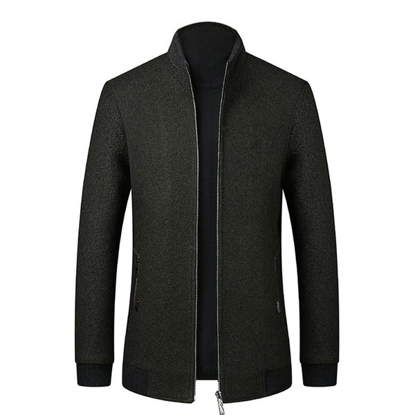 

men's trench coats long wool raincoat, winter casual coat, zipper, brand clothing, da084, Tan;black