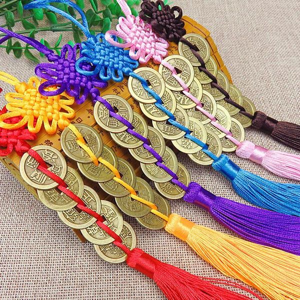 

decorative objects & figurines lucky charm ancient coin 1pcs pendant decoration car accessories keychain five emperor money copper coins 4 c