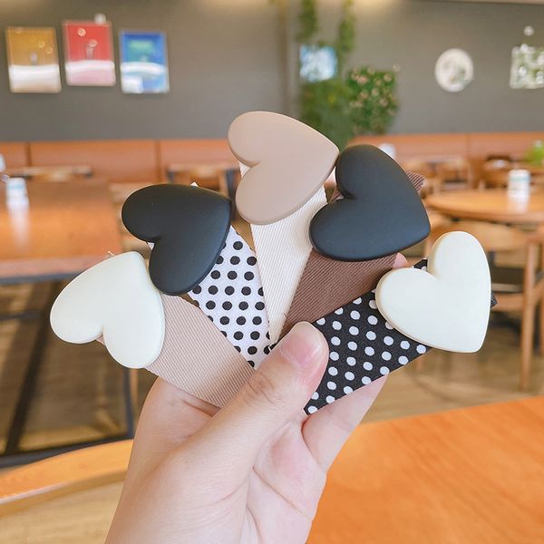 

barrettes hairpin korean milk tea color department versatile small clip temperament black and white wave point love bb bangs broken hair, Golden;silver
