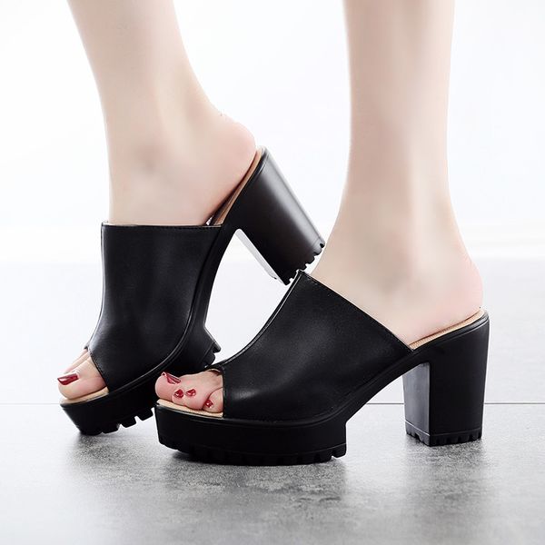 

sandalias tacn alto mujer, zapatos de plataforma para exteriores, verano,, Black