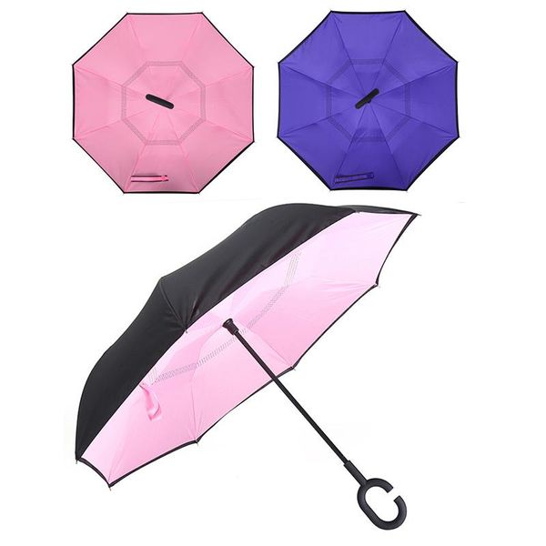 

umbrellas windproof double layer inverted reverse folding umbrella protection