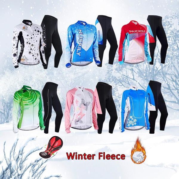 

winter warm bicycle clothing female cycling jersey set thermal fleece bike clothes mtb suit women kit uniform cyclist wear racing sets, Black;blue