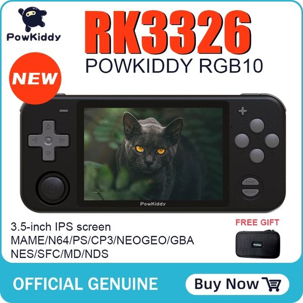 POWKIDDY RGB10 RK3326 32GB/64GB/128GB 10000 giochi Console di gioco portatile IPS da 3,5 pollici schermo HD 3D Rocker Console di gioco retrò