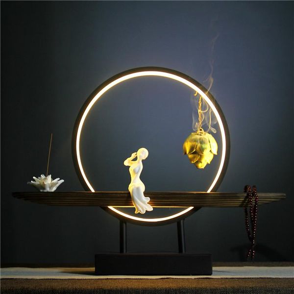 

fragrance lamps zen decor incense burner backflow holder buddha home porch desk circle of light figurines