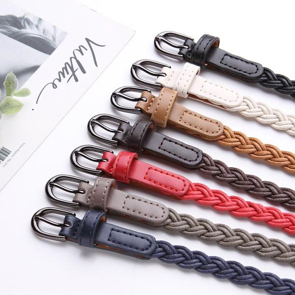 

belts wax rope weaving thin belt women's literature and art retro versatile decorative wool dress 1.2 small narrow, Black;brown