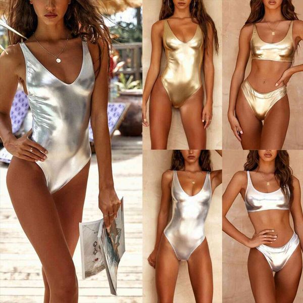 

women golden bikini set womens swimsuit bathing suit silver sequins push up padded bra beachwear one piece, White;black