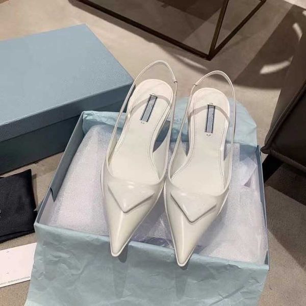 

summer luxury sandals designer brand pointed p-da latest fashion womens genuine leather shallow mouth high heels sandal dress shoes zlh rdgr, Black