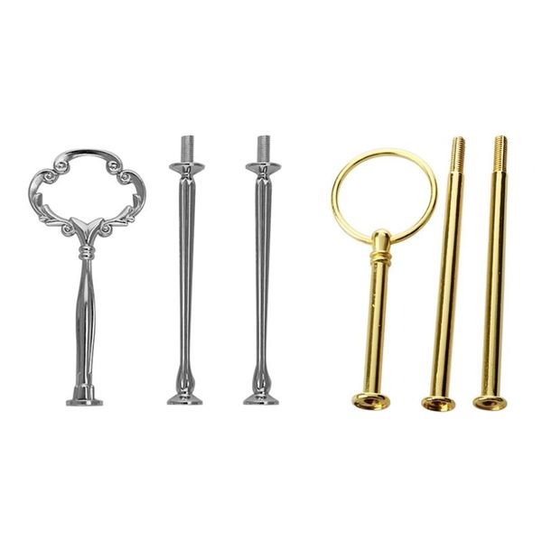 

set 5 wedding metal 3 tier cake stand,gold & silver baking pastry tools
