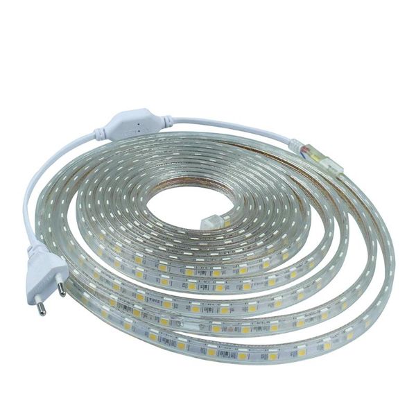

led strip light smd 60leds/m ip67 waterproof flexible tape 1m/2m/3m/4m/5m/6m/7m/8m/9m/10m/15m/20 + power plug strips
