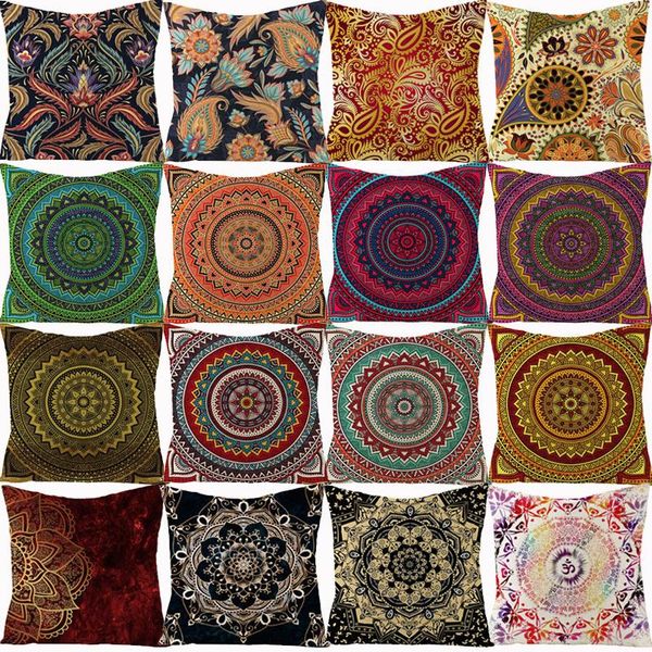 

cushion/decorative pillow mandala cotton linen cushion cover 45*45 boho floral decorative cushions for sofa throw pillows square pillowcase