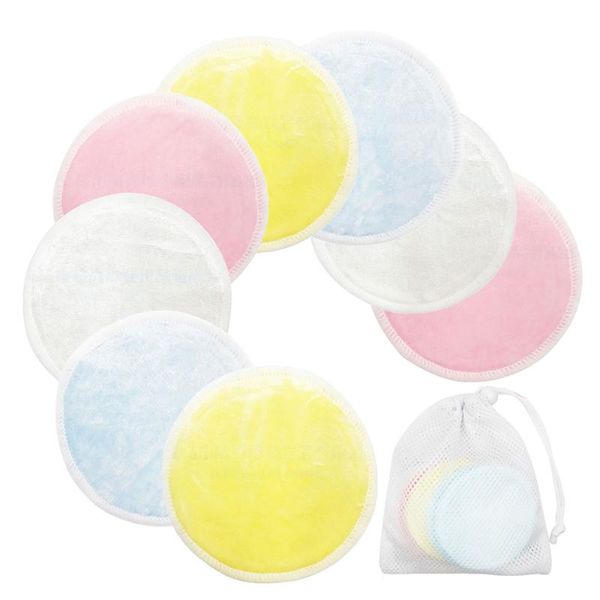 

towel 1/8/16/20pcs reusable cotton pads washable make up facial remover double layer wipe pad cleaning towels with laundry bag
