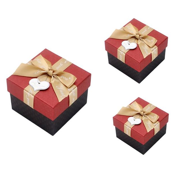 

gift wrap 1 set 3pcs christmas boxes candy square shape packing