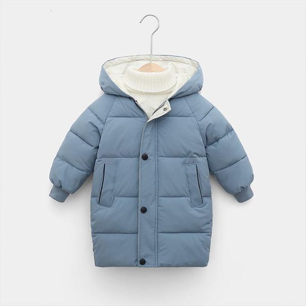 

children winter warmth padded cotton jacket boys long coat girls pie overcome down, Blue;gray