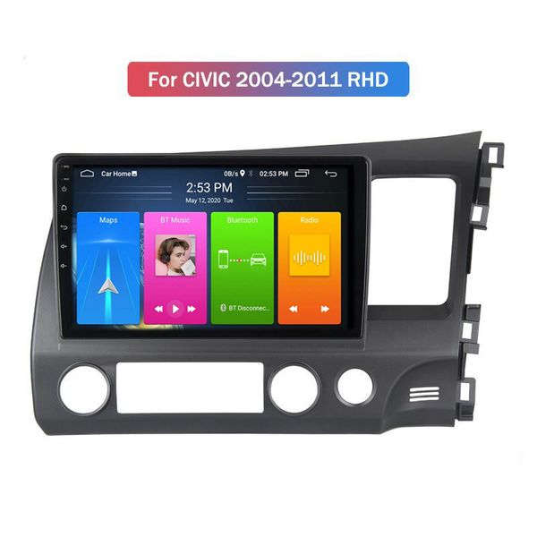 Bluetooth.tv.am.fm Android 10 Sistemi ile Honda Civic 2004-2011 RHD GPS naivgation için araba DVD oynatıcı