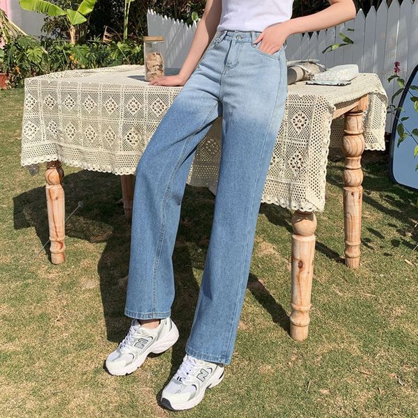 

spring summer high waist slim leg pants, Blue