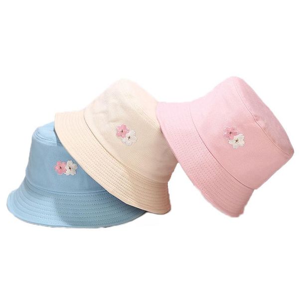 

party hats embroidered flower foldable panama bucket hat beach sun street fisherman