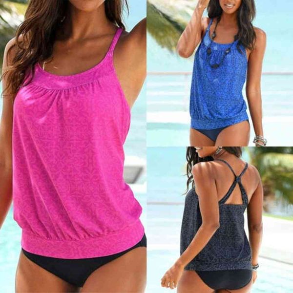 

vest women's sports suit, enhanced swimsuit, retro beach 2021 solid bikini