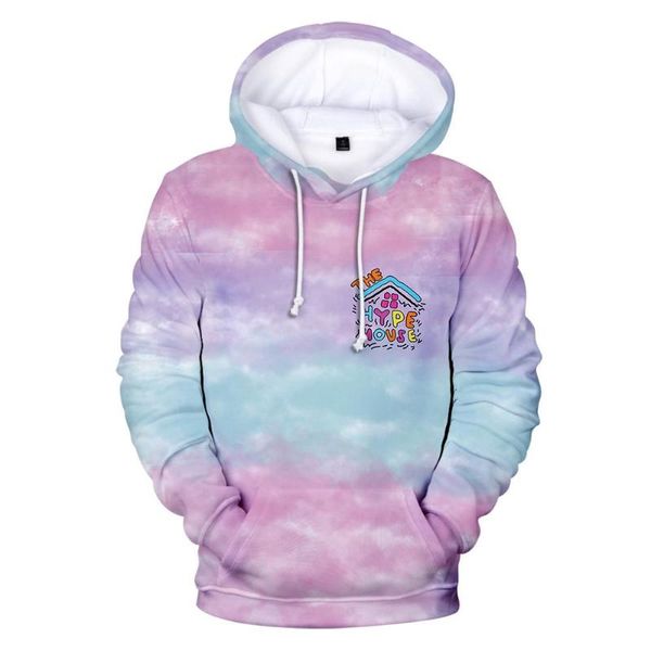 

women's hoodies & sweatshirts autumn winter 3d the house men women gradient color kids hoodie casual boys girls pullovers, Black