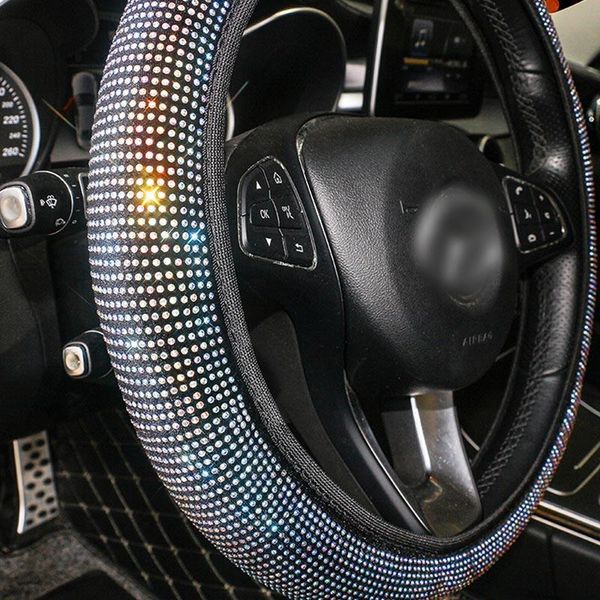 

steering wheel covers car cover interior rhinestone crystal handle without rubber ring women auto accessories