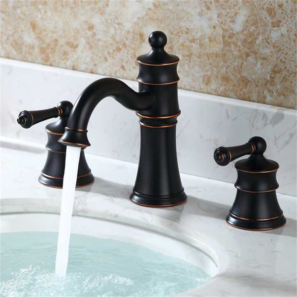 

/rose gold /black luxury brass three holes two handle bathroom sink faucet copper cold water basin mixer faucets