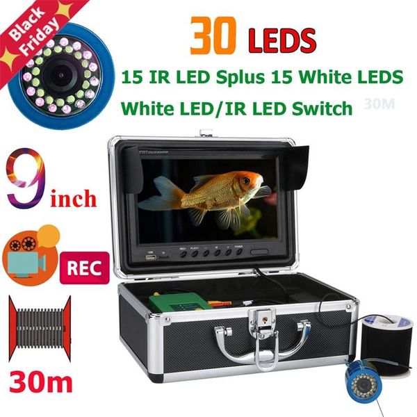 

fish finder 9 inch dvr 1000tvl underwater recording fishing camera 15pcs white leds plus infrared lamp
